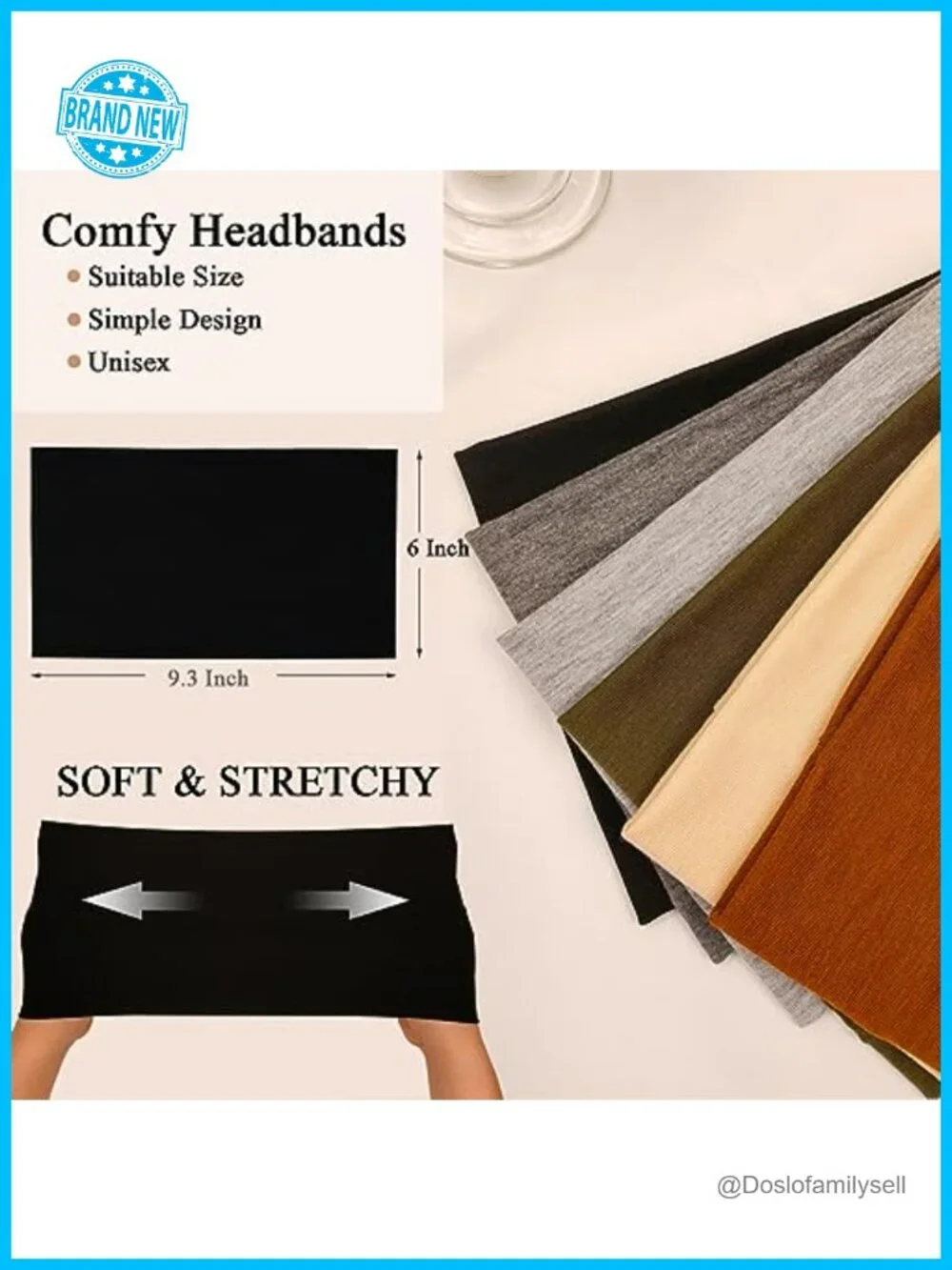 Stretch Wide Headbands for Women Boho Turban Workout Hairbands 6 Pack